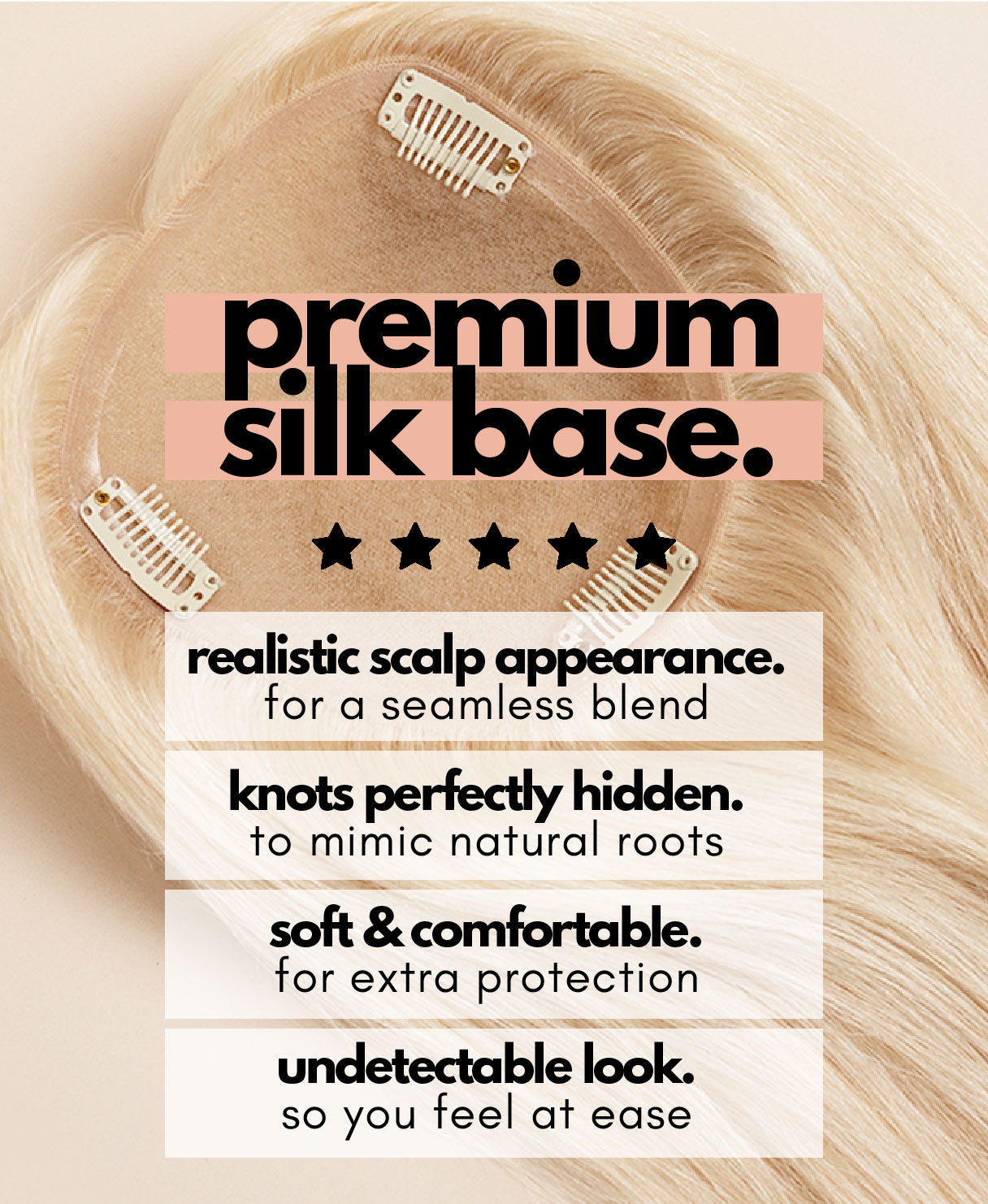 premium hair topper 14" platinum blonde (#60).