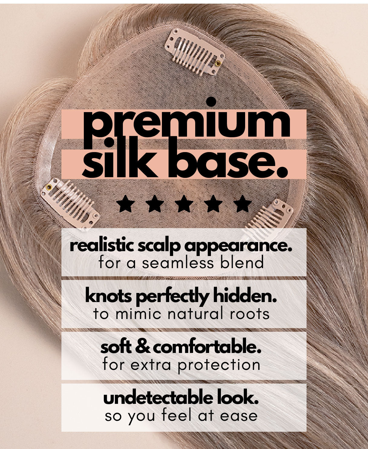 premium hair topper 14" ash blonde.