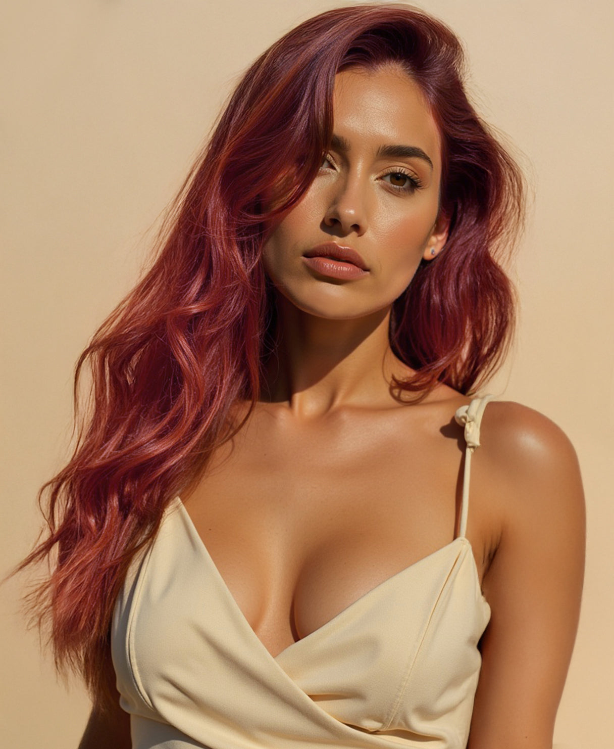 invisible clip-in hair extensions copper.