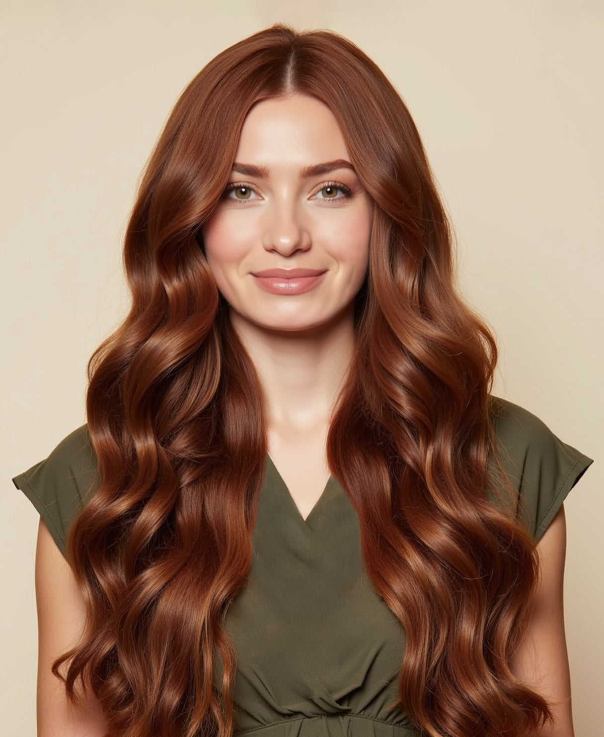 invisible clip-in hair extensions pumpkin spice.