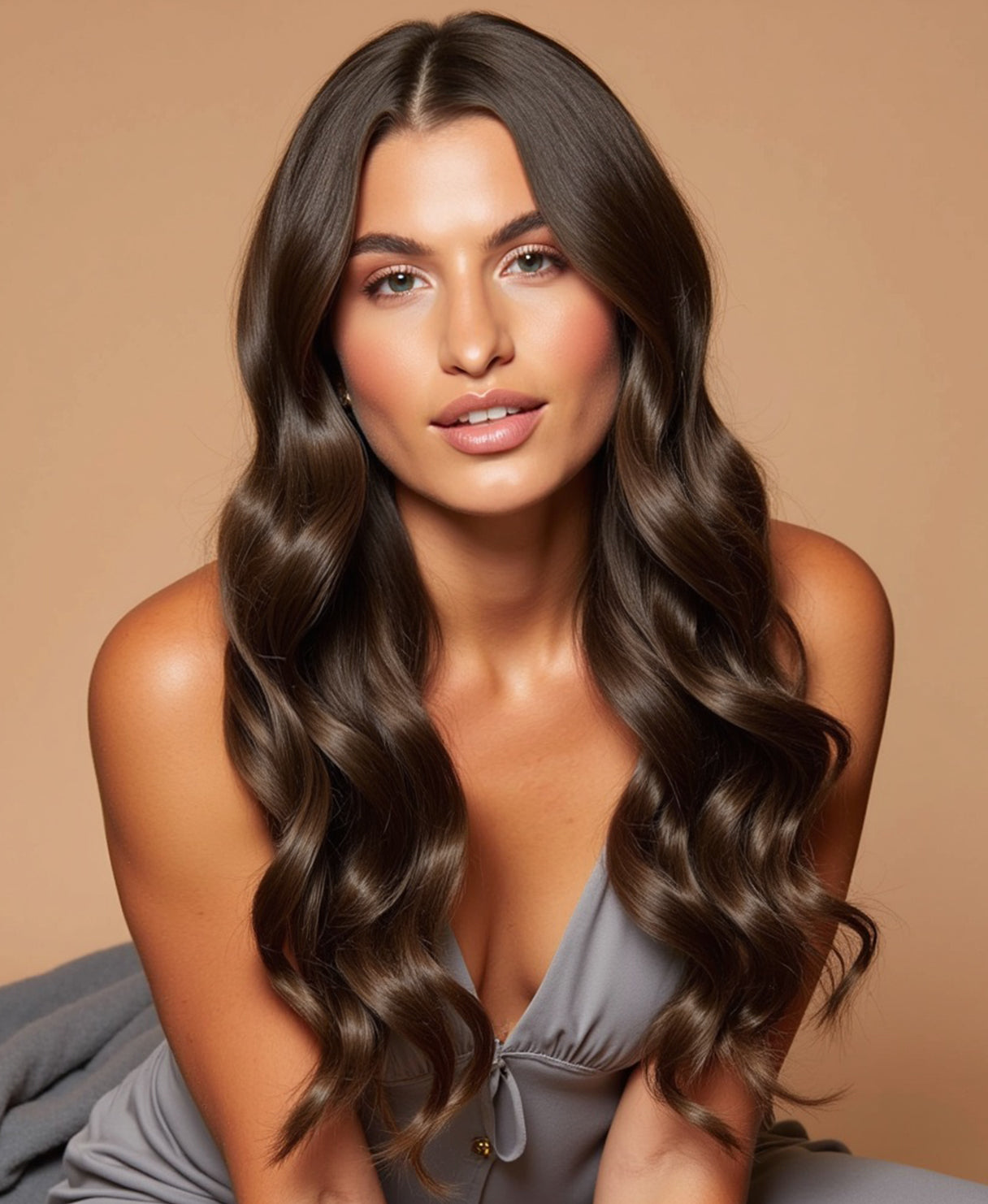 invisible clip-in extensions ash brown.