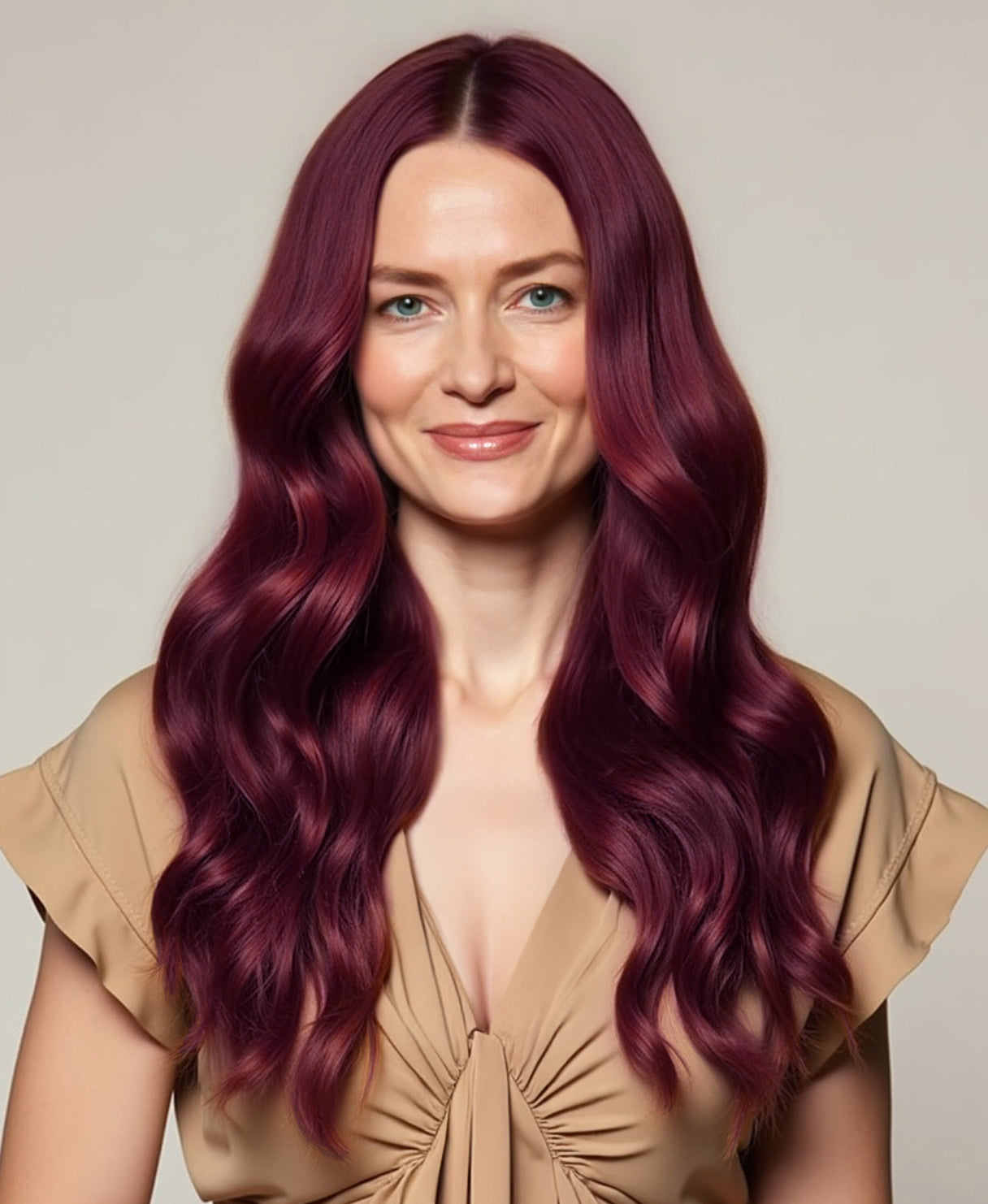 invisible clip-in hair extensions cherry red.