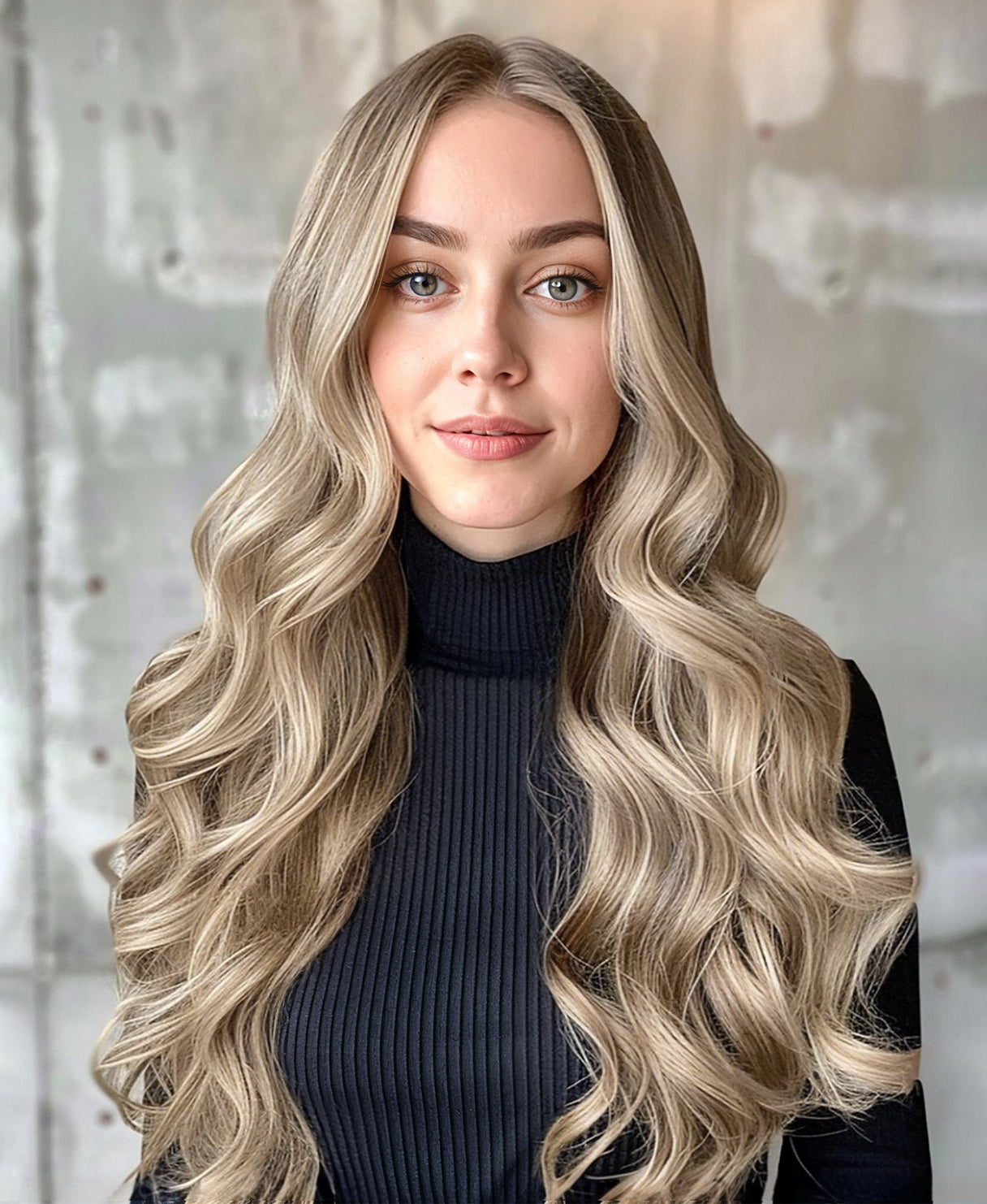 invisible clip-in hair extensions ash blonde.