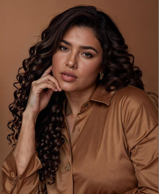 curly (3A curls) clip-in extensions chocolate brown.