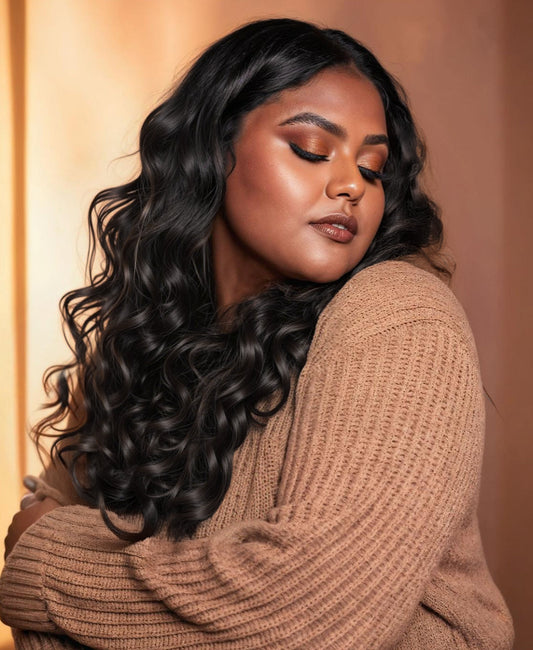 curly (3A curls) clip-in extensions natural black.