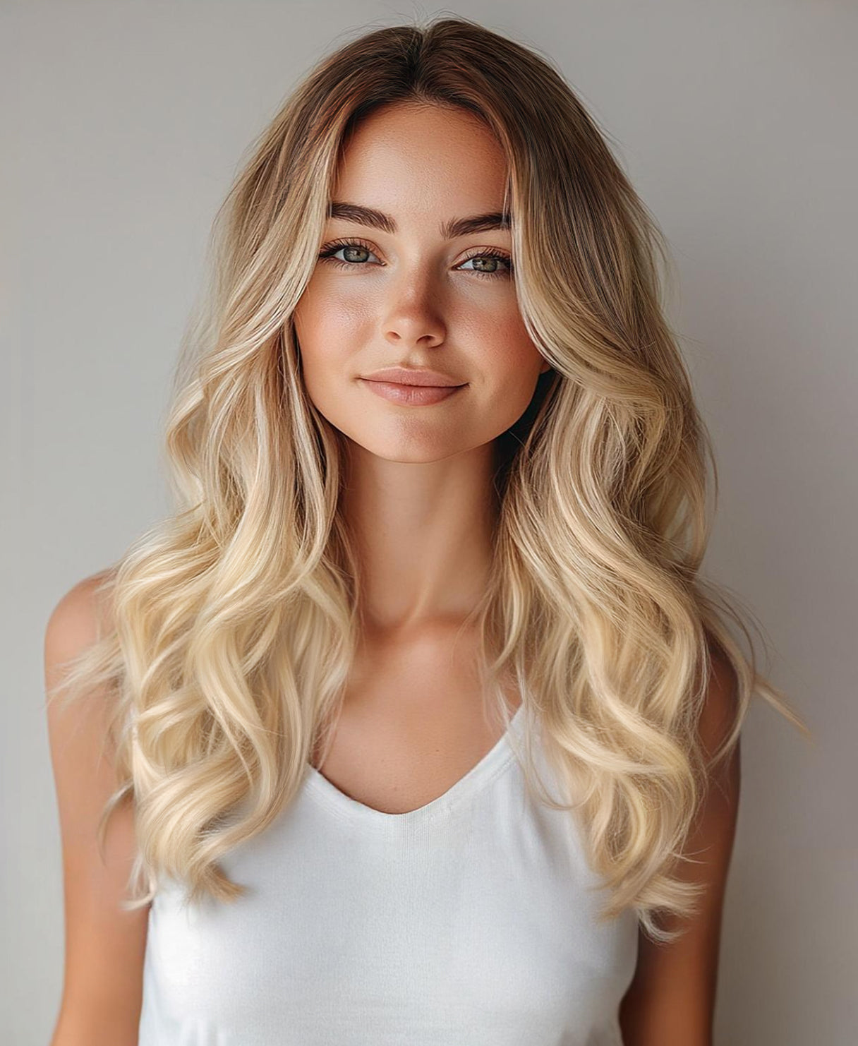 invisible clip-in hair extensions dirty blonde rootmelt.