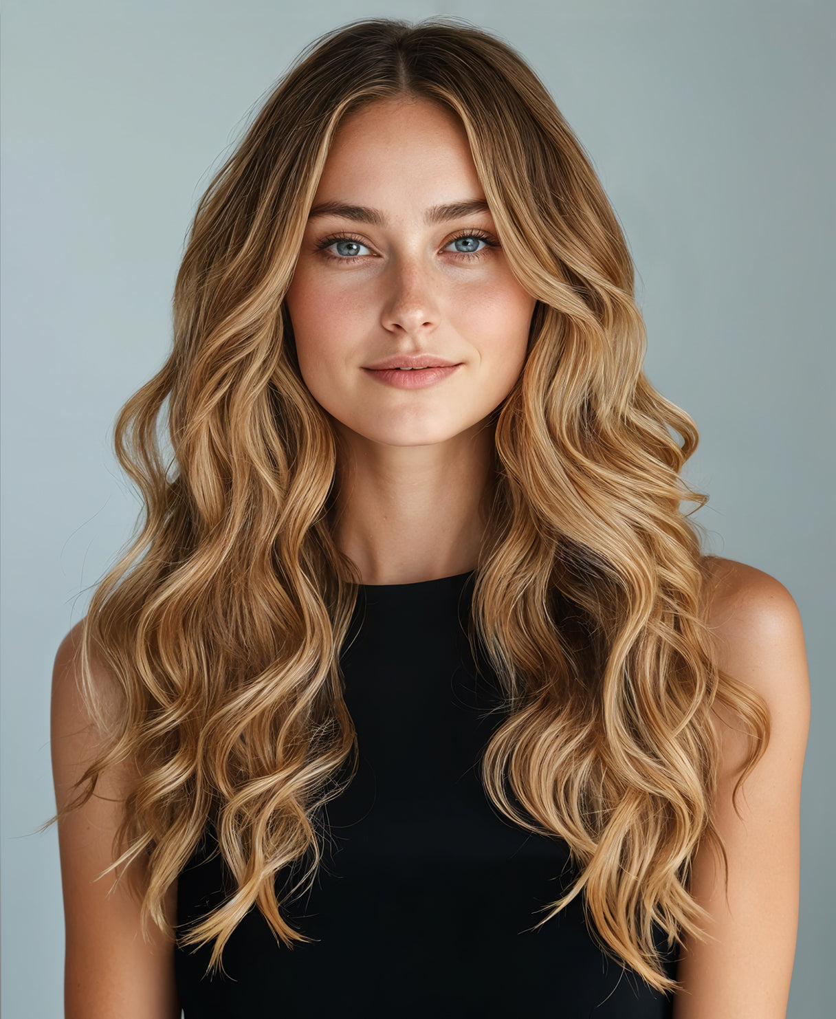 invisible clip-in hair extensions strawberry blonde.