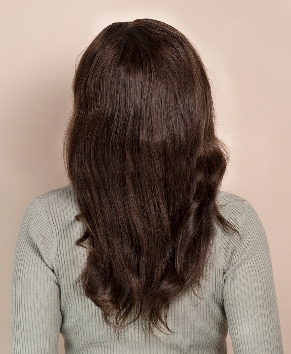 lace front human wig - 18" medium brown.