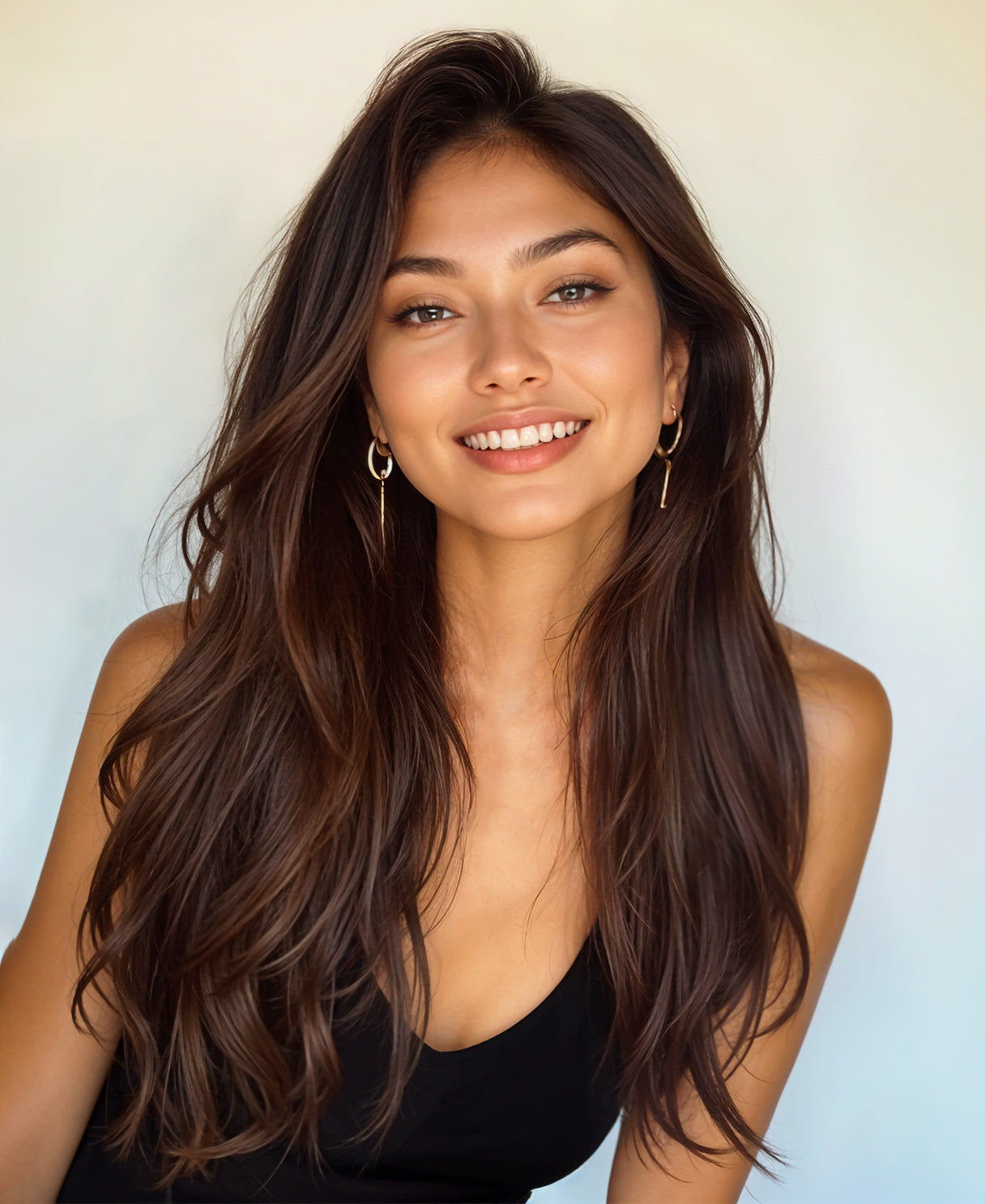 clip-in hair extensions medium brown.