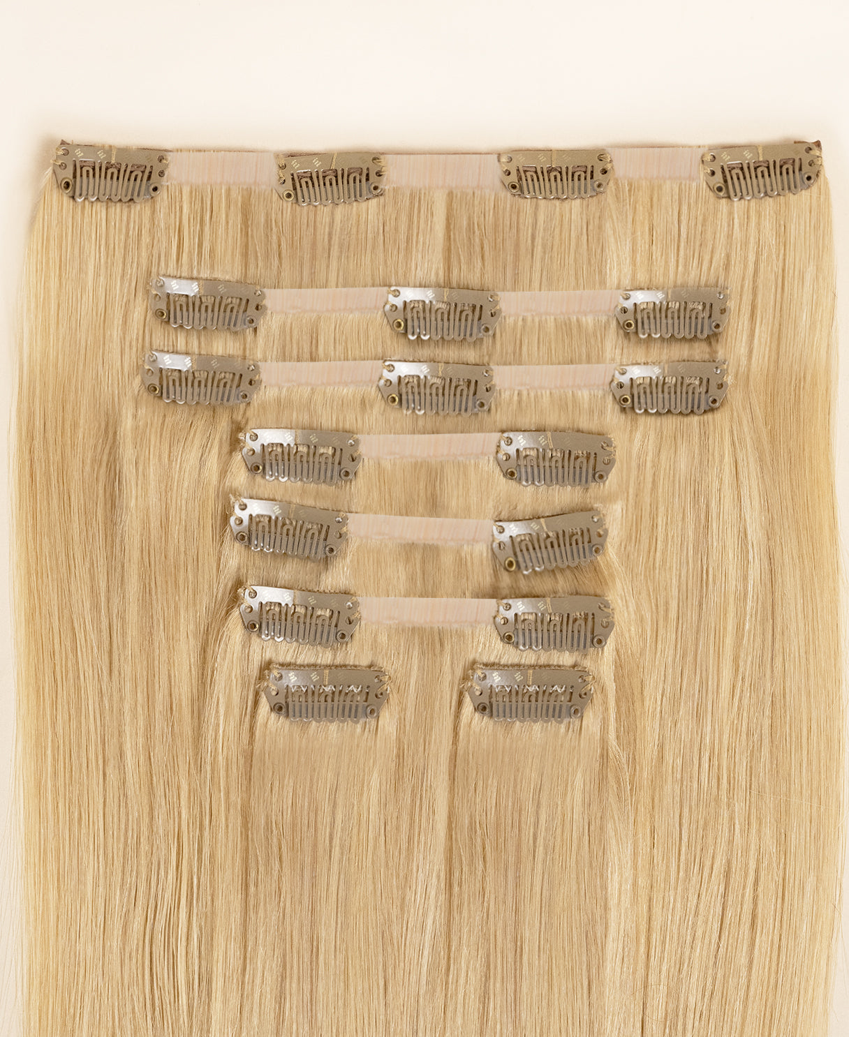 invisible clip-in hair extensions dirty blonde.