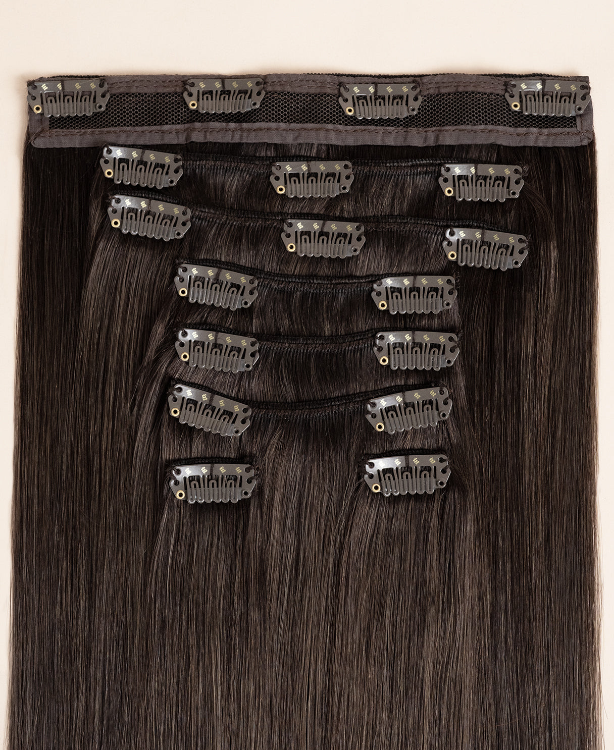 clip-in hair extensions ash brown.