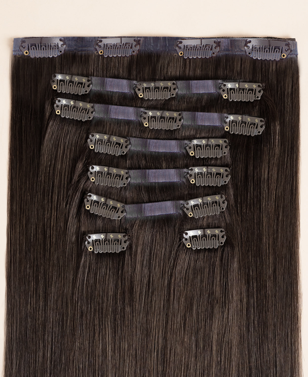 invisible clip-in extensions ash brown.
