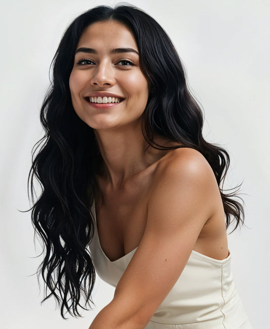 invisible clip-in hair extensions jet black.