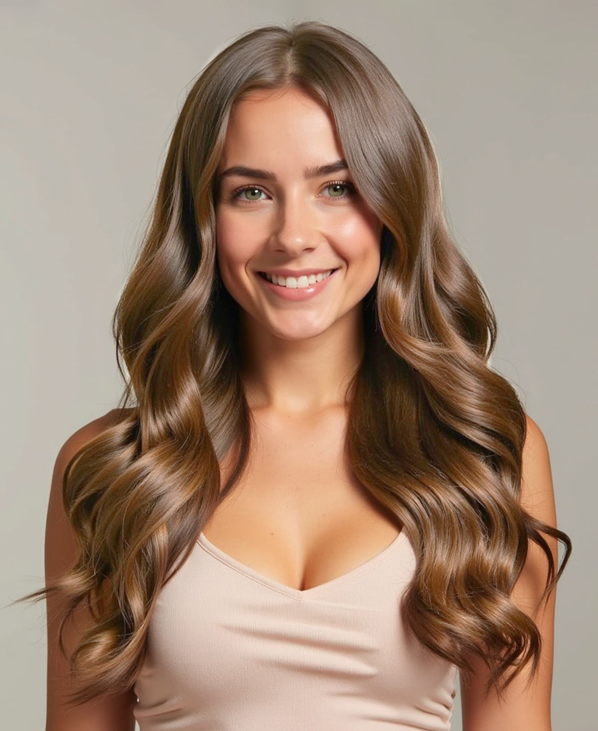 clip-in hair extensions light brown.