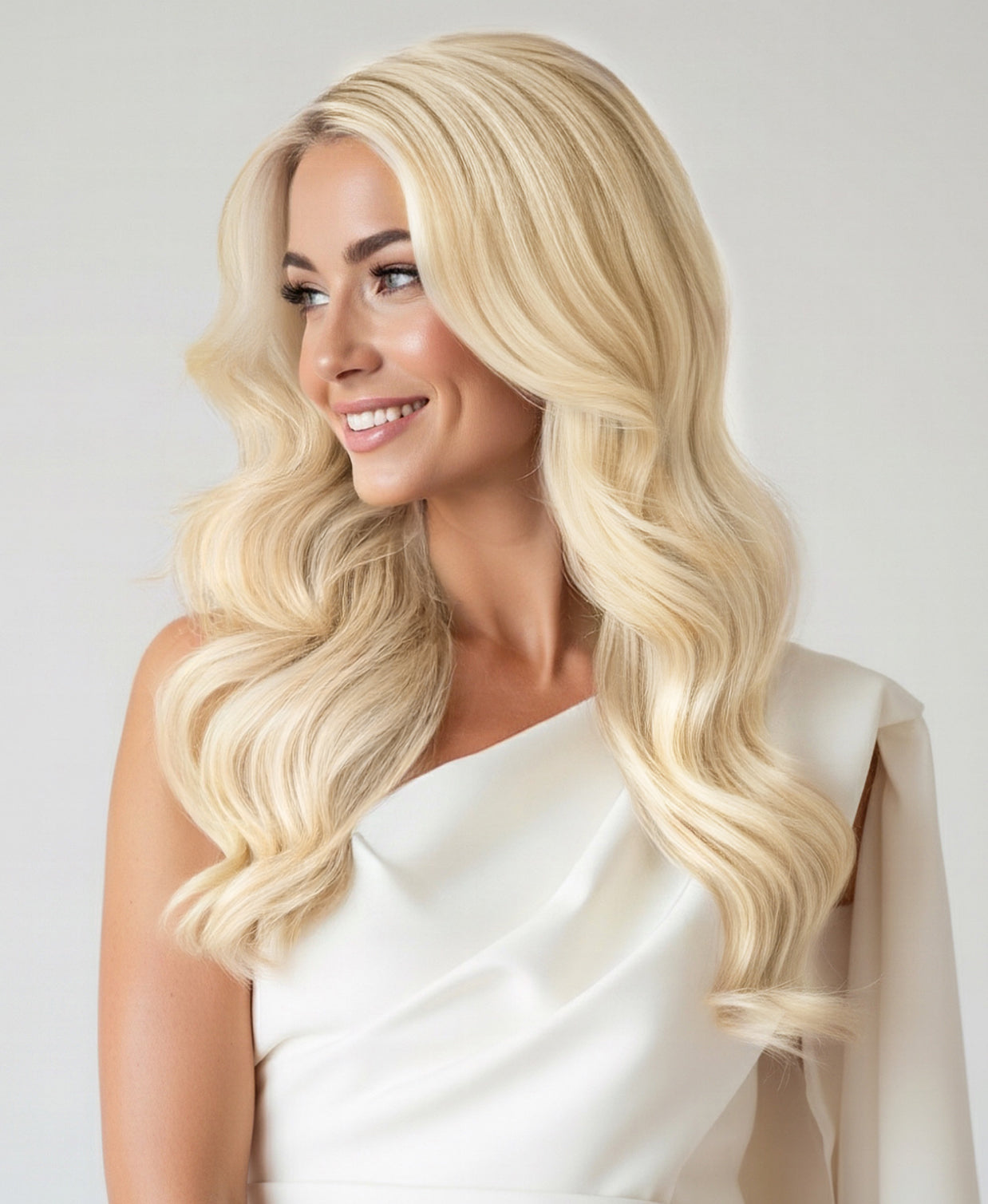 clip-in hair extensions platinum blonde.