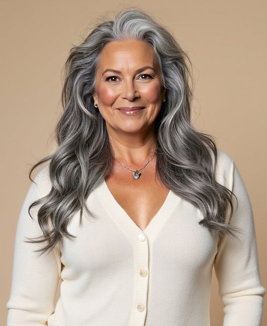 tape-in hair extensions salt & pepper.