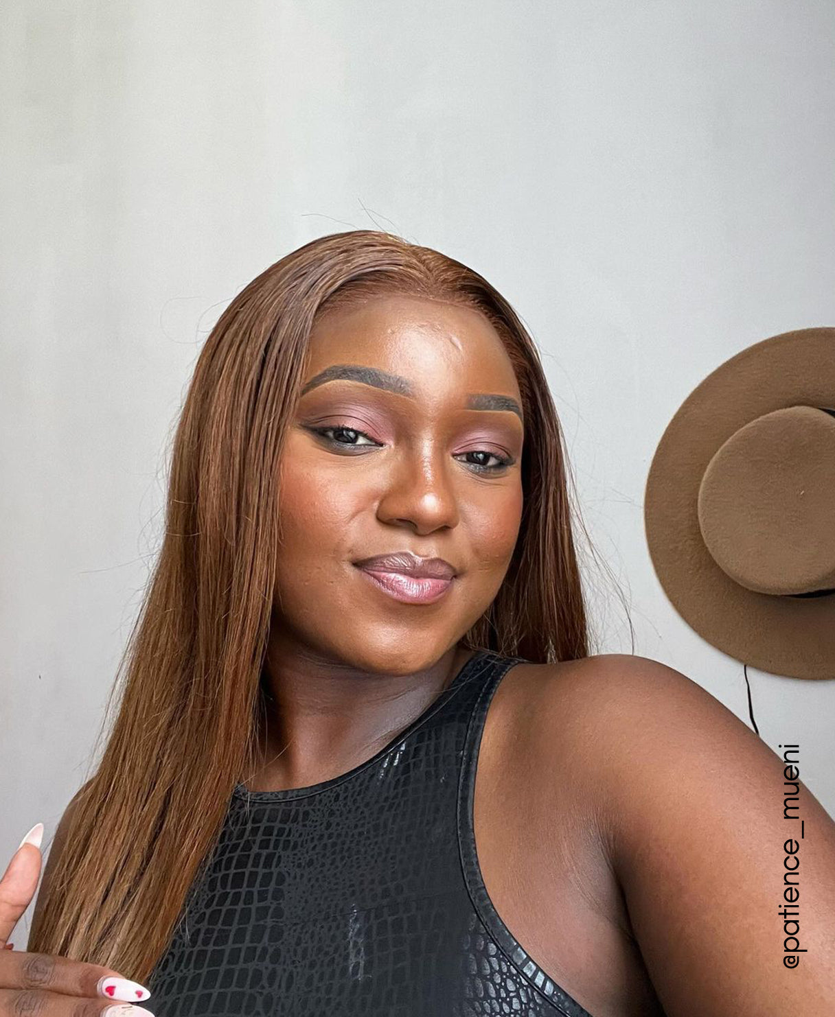 lace front human wig - 20" light brown.