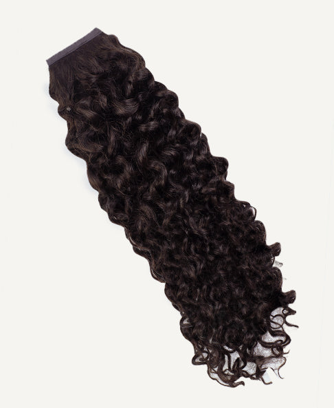 curly ponytail - chocolate brown.