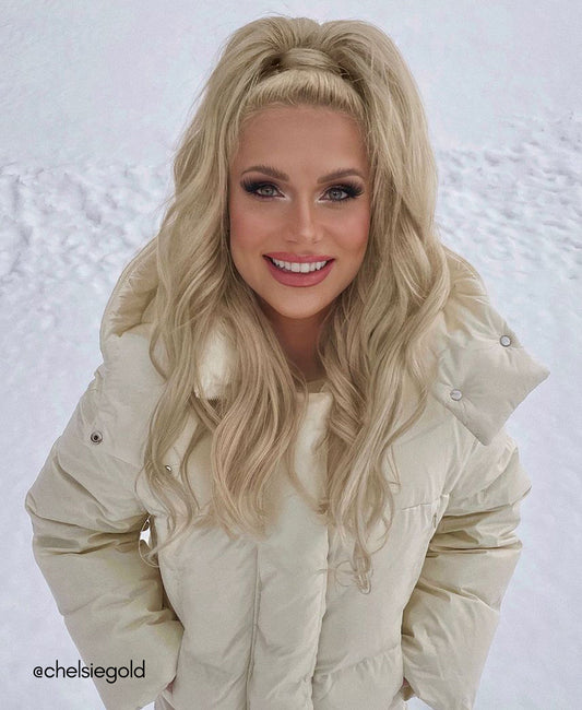 ponytail - light blonde.