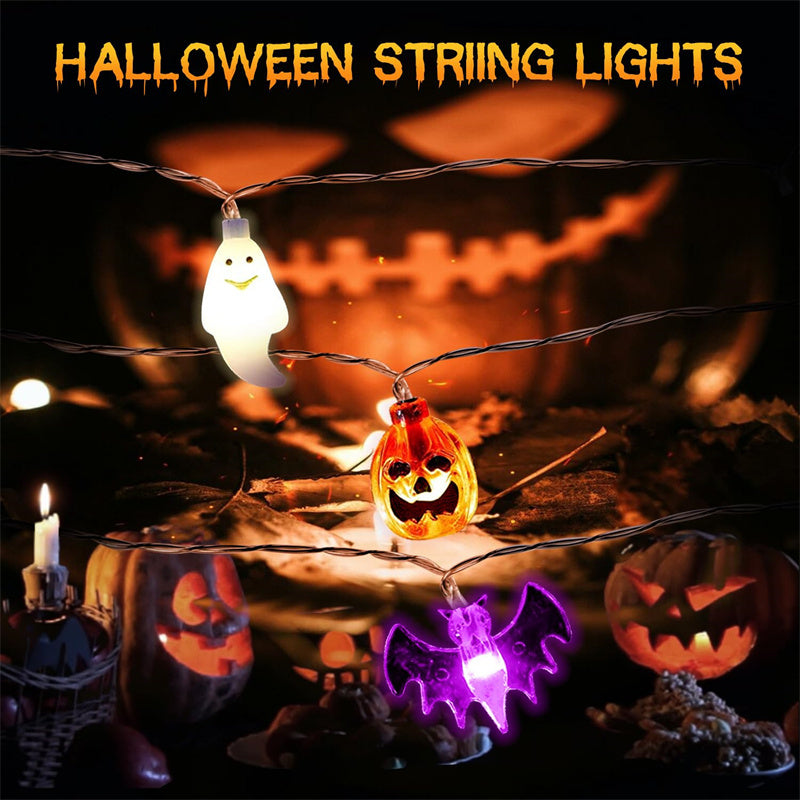 Sainishops™LED Halloween Pumpkin Spider Bat Skull String Light Lamp