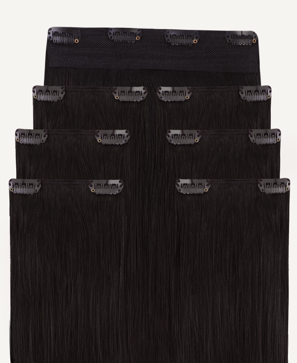 clip-in hair extensions dark brown.