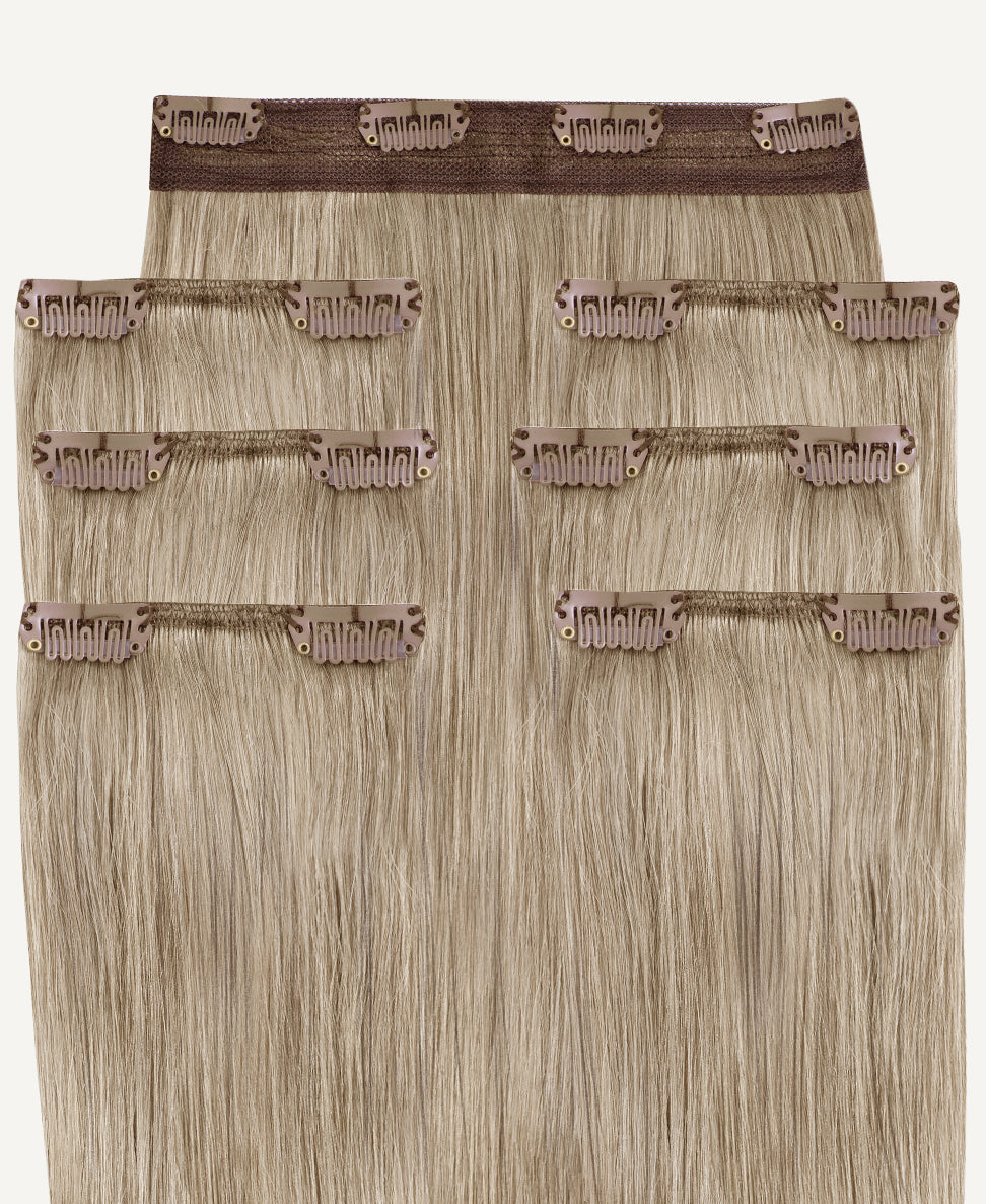 clip-in hair extensions ash blonde.