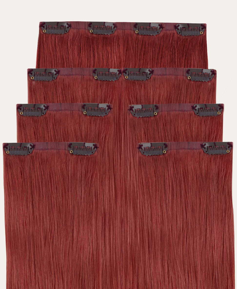 invisible clip-in hair extensions copper.