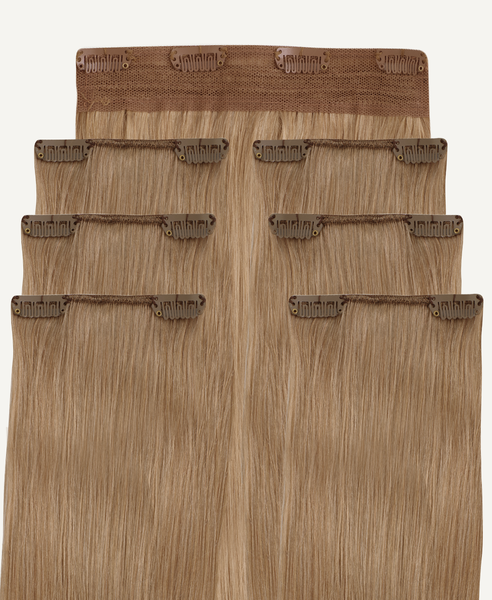 clip-in hair extensions medium blonde.