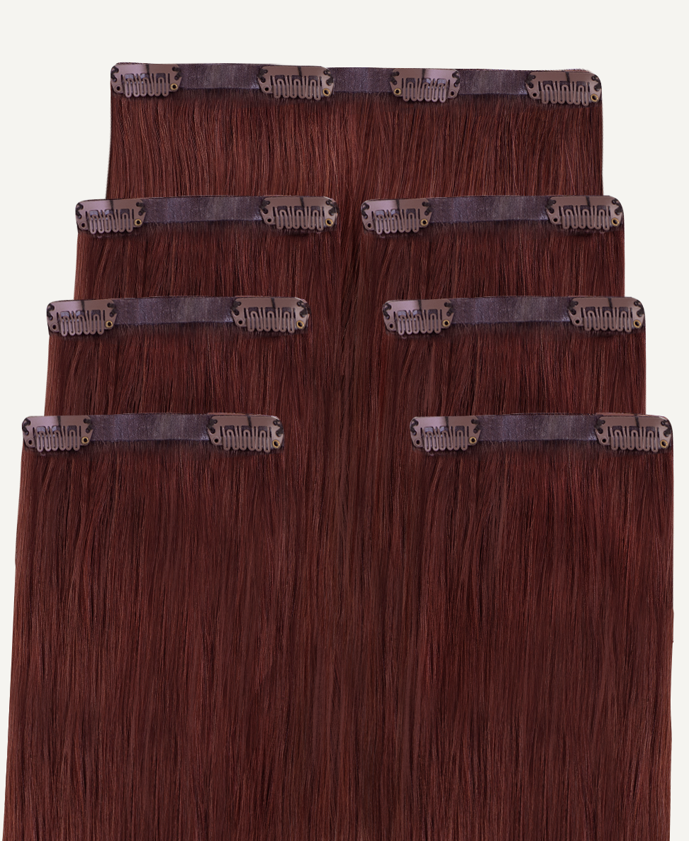 invisible clip-in hair extensions auburn.