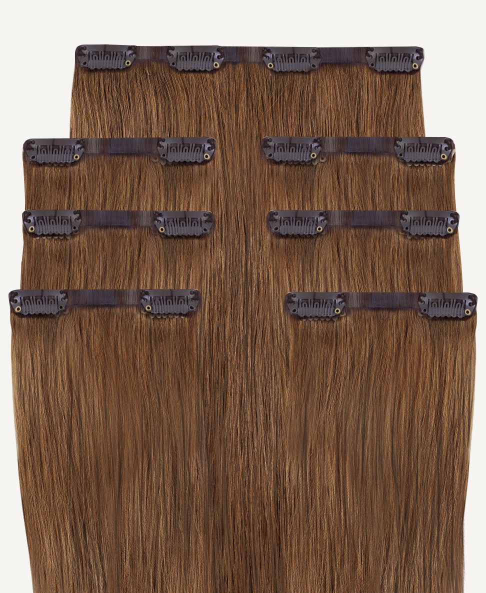 clip-in hair extensions light brown.