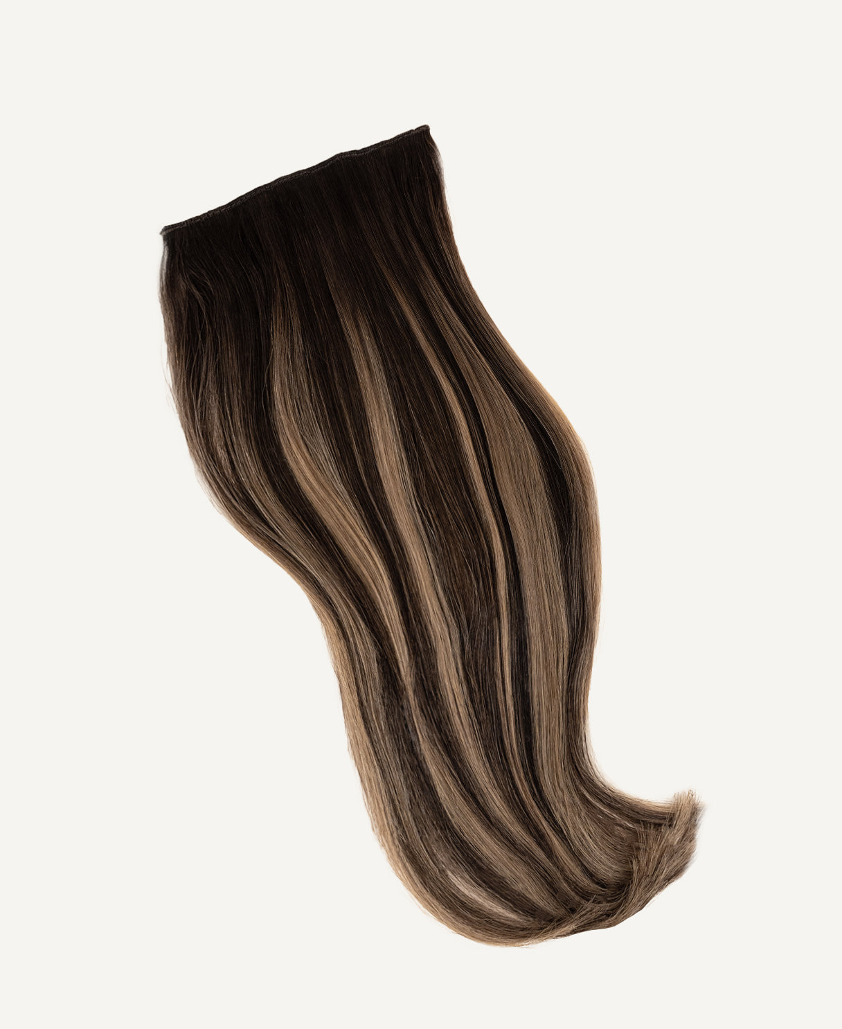 clip-in volumizer ash brown balayage.