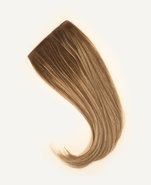 clip-in volumizer teddy blonde balayage.