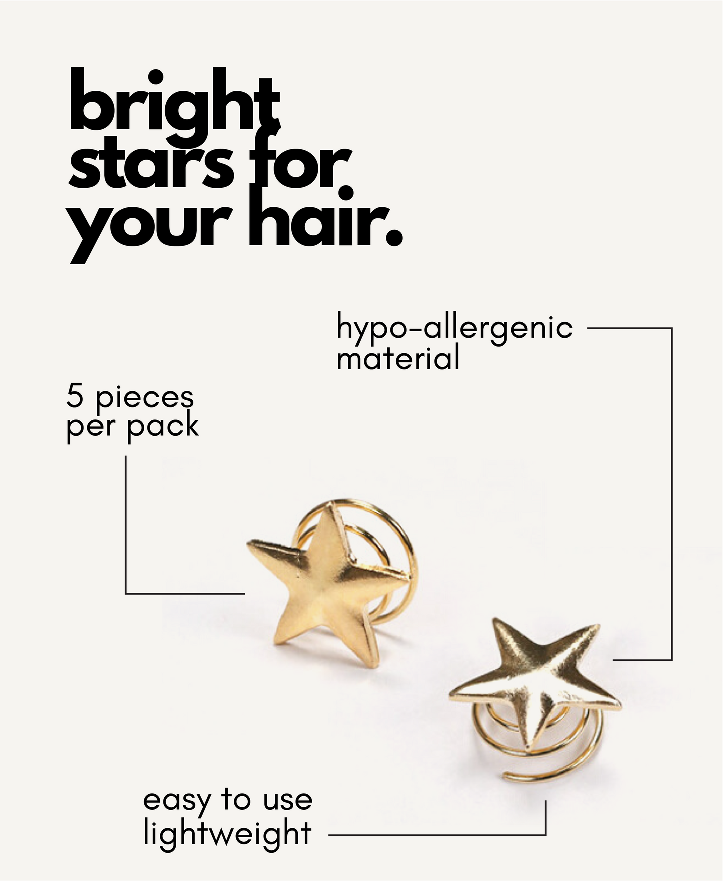 star shaped hair clips.