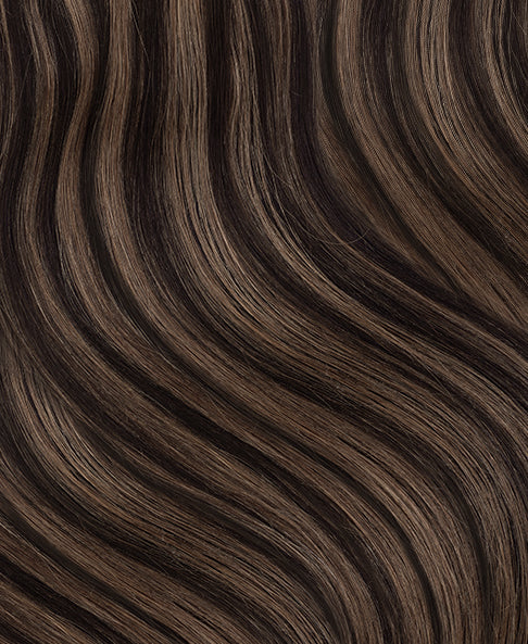 clip-in hair extensions dark highlights.