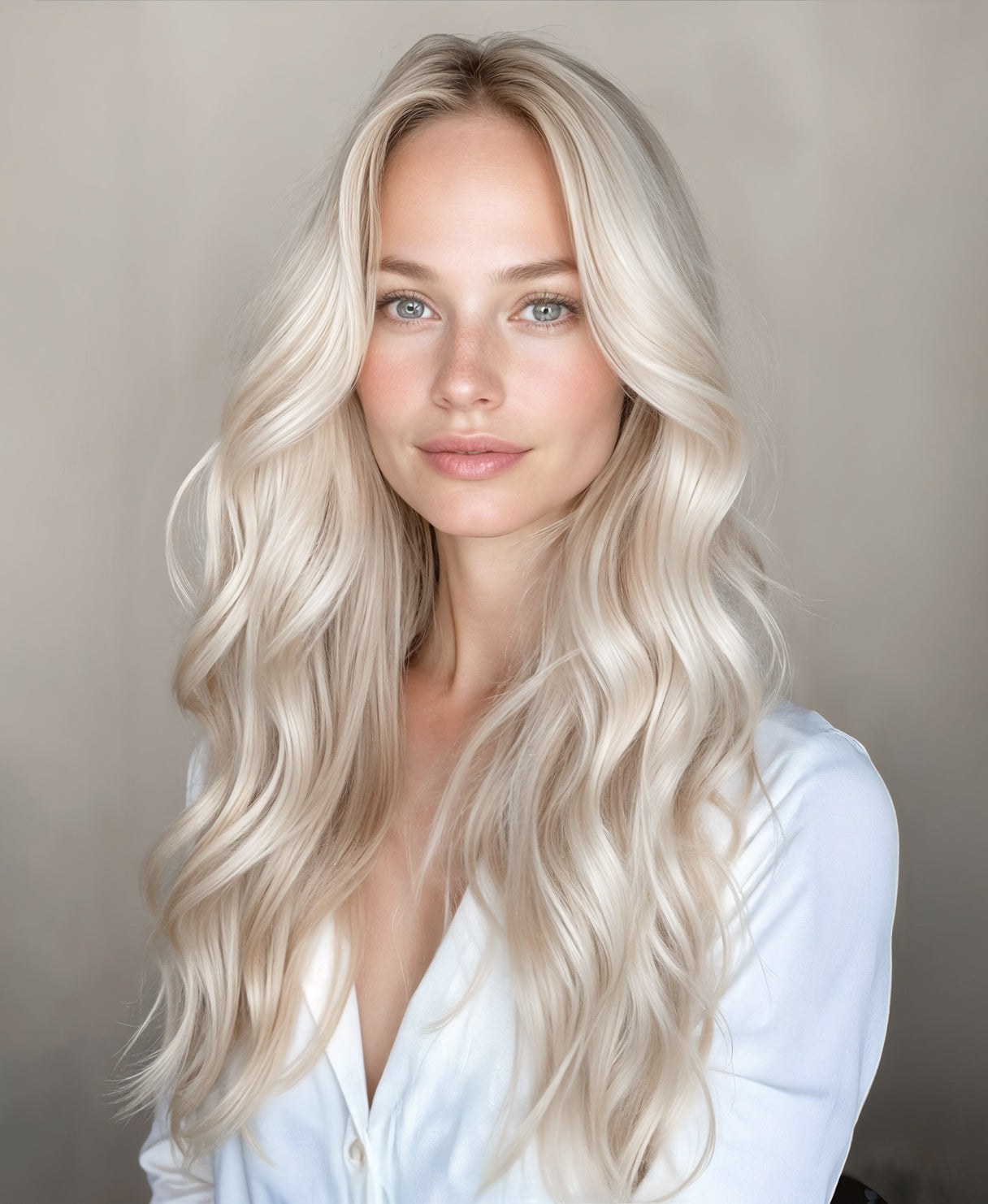invisible clip-in hair extensions icy blonde.