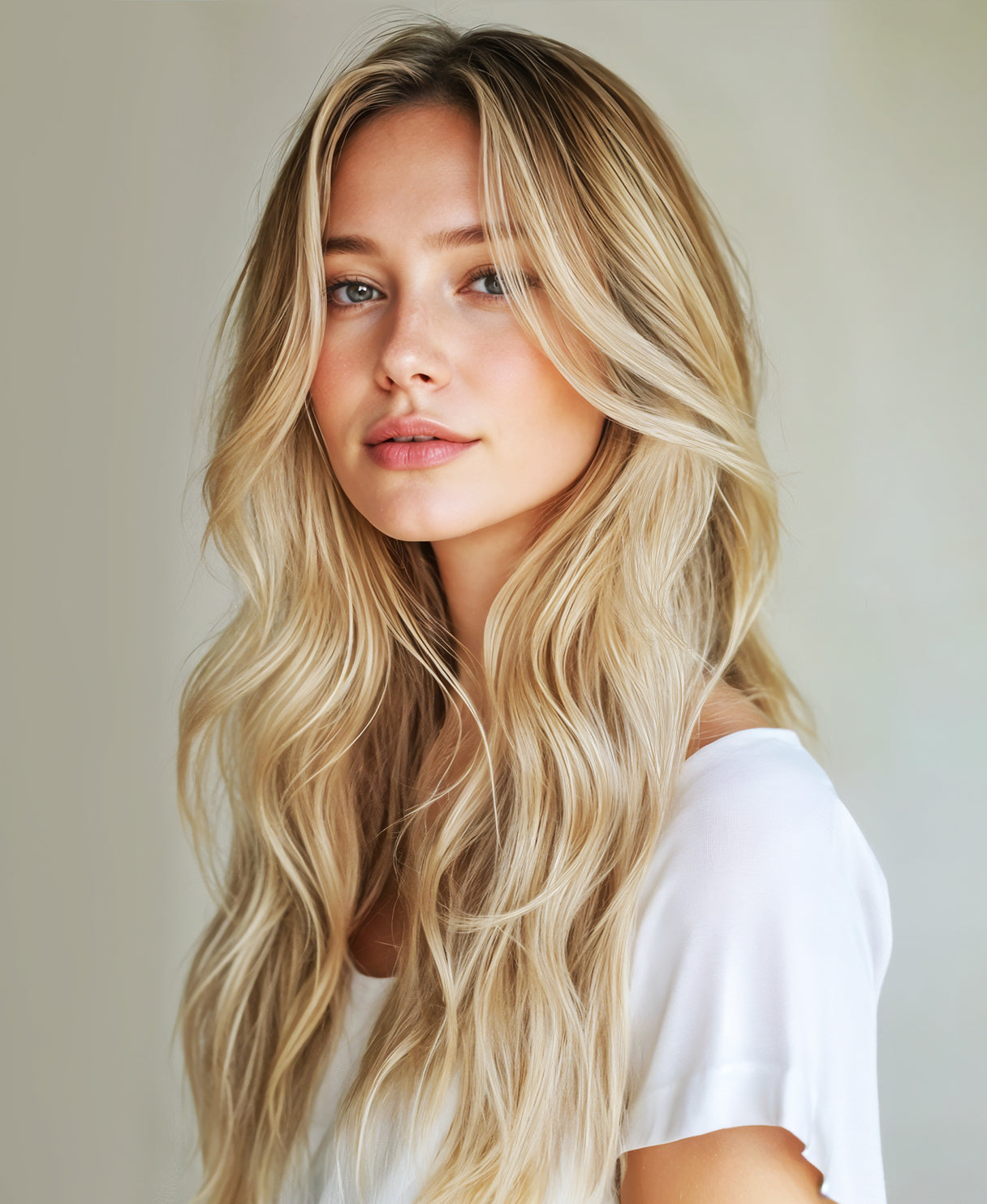 tape-in hair extensions dirty blonde.