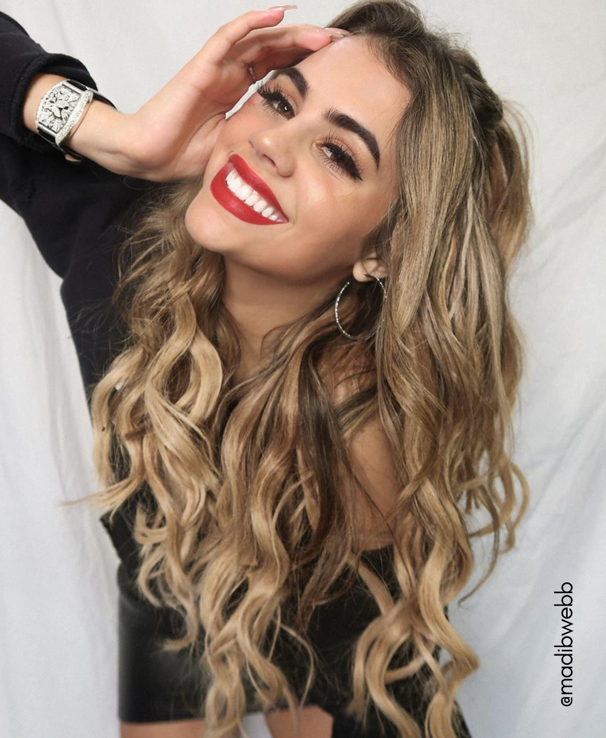 curly tape-in hair extensions honey blonde.