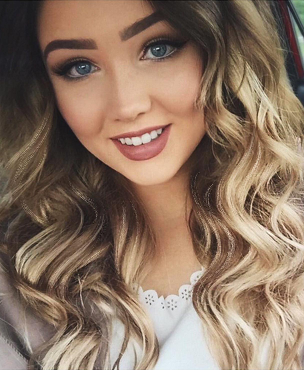 tape-in hair extensions blonde highlights.