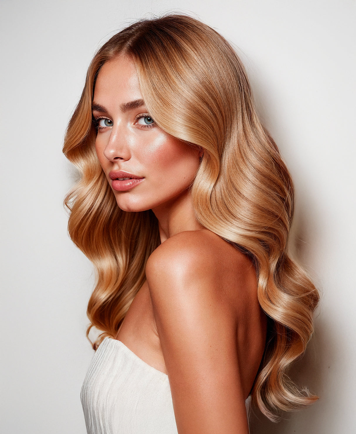 tape-in hair extensions strawberry blonde.