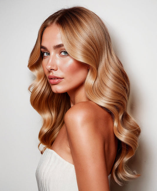 tape-in hair extensions strawberry blonde.