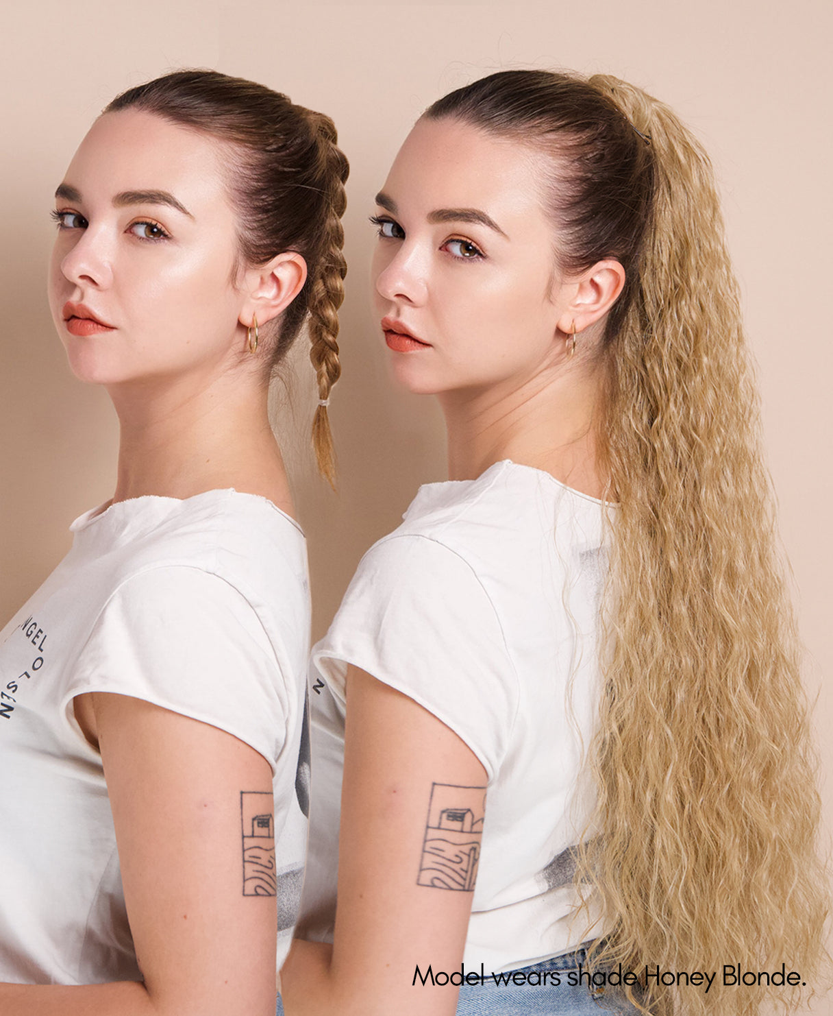 vegan fiber long wavy ponytail - champagne 26".