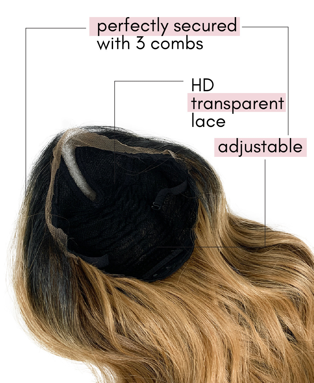 vegan fiber wig - 24" caramel balayage moneypiece.