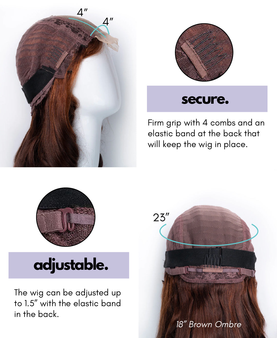 bouncy curls human wig - 14" dark red.