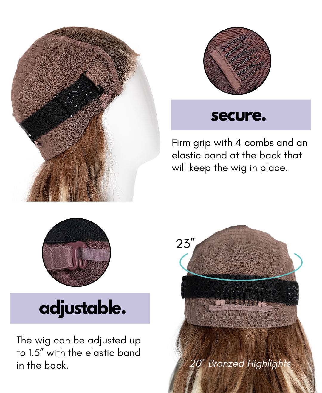 put on & go pre-cut lace human wig - 14" light blonde.